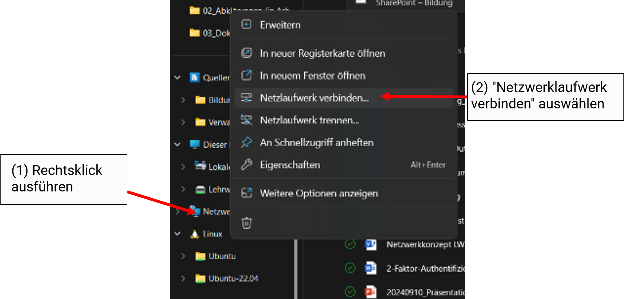 Verbinden mit einem Netzlaufwerk im Windows-Explorer
